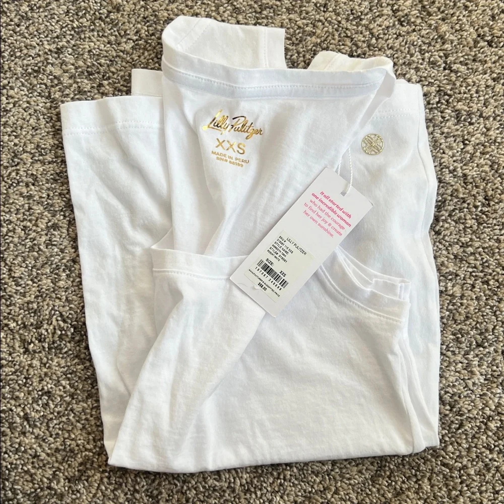 NWT Lilly Pulitzer Meredith Tank Resort White, Size XXS - Picture 3 of 3